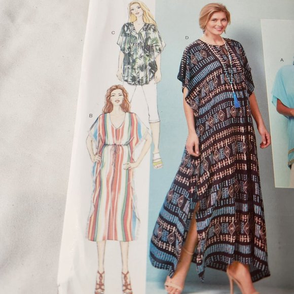 Easy Stitch N Save McCalls Pattern M9357 Caftan, Tunic, Peasant blouse, midi dre - Picture 2 of 9